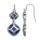 Chaps Blue Geometric Double Drop Earrings, Women's, Light Blue