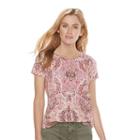 Women's Sonoma Goods For Life&trade; Essential Print Tee, Size: Xs, Brt Pink