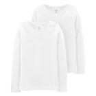 Girls 4-14 Carter's 2-pack Long Sleeve Tees, Size: 6-6x, White