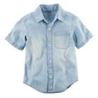 Baby Boy Carter's Chambray Woven Button-front Shirt, Size: 6 Months, Blue Other