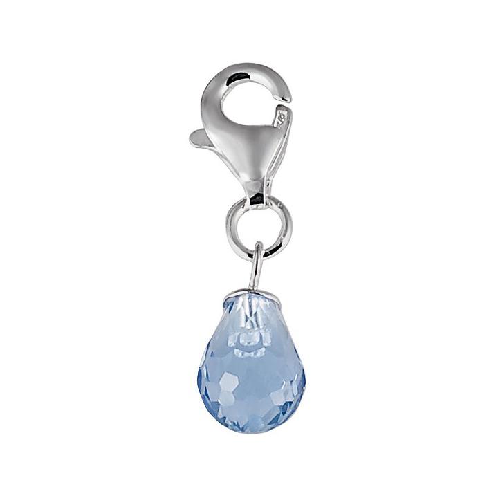 Personal Charm Sterling Silver Simulated Birthstone Teardrop Charm, Women's, Blue