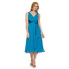 Women's Chaps Surplice Empire Evening Dress, Size: 2, Turquoise/blue (turq/aqua)
