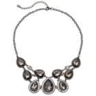 Black Faceted Teardrop Statement Necklace, Women's, Oxford