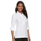 Women's Dana Buchman Roll-tab Poplin Shirt, Size: Xl, White
