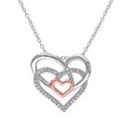 1/10 Carat T.w. Diamond Sterling Silver Two Tone Heart Pendant, Women's, Size: 18, White
