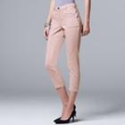 Petite Simply Vera Vera Wang Crop Zipper Accent Pants, Women's, Size: 10 Petite, Med Beige