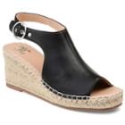 Journee Collection Crew Women's Espadrille Wedges, Size: 5.5, Black