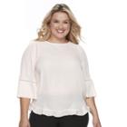 Plus Size Apt. 9&reg; Crochet Ruffle Top, Women's, Size: 4xl, Brt Pink
