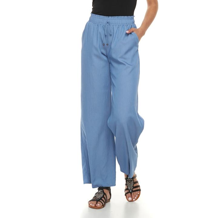 Juniors' Joe B Challis Tie Front Wide-leg Pants, Teens, Size: Xl, Blue