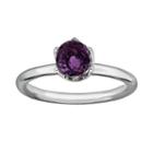 Stacks And Stones Sterling Silver Amethyst Briolette Stack Ring, Women's, Size: 6, Grey