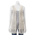 Mudd&reg; Lace Crochet Vest, Women's, Natural