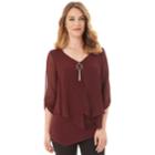 Women's Apt. 9&reg; Asymmetrical Chiffon Popover Top, Size: Medium, Dark Red