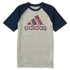 Boys 4-7x Adidas Raglan Logo Graphic Tee, Size: 4, Blue (navy)