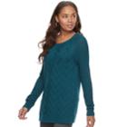 Women's Sonoma Goods For Life&trade; Lattice Sweater, Size: Large, Dark Green