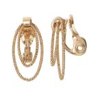 Napier Clip-on Textured Rope Double Oval Drop Earrings, Women's, Gold