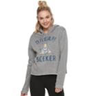Juniors' Dream Seeker Cropped Graphic Hoodie, Teens, Size: Small, Heather Gray