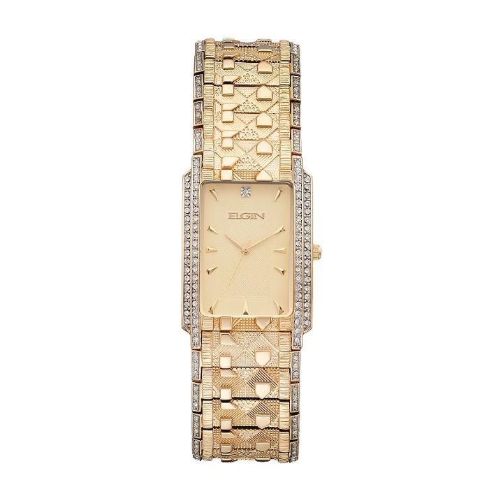 Elgin Men's Crystal Watch, Yellow