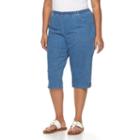 Plus Size Croft & Barrow&reg; Embellished Skimmer Capris, Women's, Size: 3xl, Med Blue