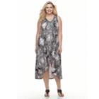 Plus Size World Unity Soutache High-low Dress, Women's, Size: 3xl, Grey
