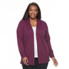 Plus Size Croft & Barrow&reg; Essential Open-front Cardigan, Women's, Size: 2xl, Dark Pink