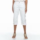 Petite Croft & Barrow&reg; Cuffed Denim Capris, Women's, Size: 16 Petite, Natural