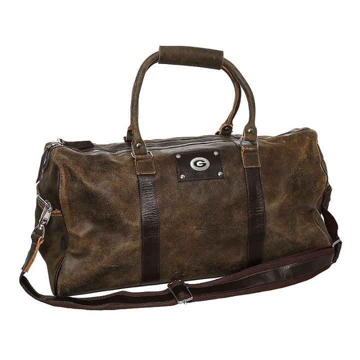 Georgia Bulldogs Premium Weekender Duffle Bag, Adult Unisex, Brown
