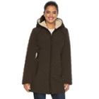 Women's Braetan Hooded Long Quilted Jacket, Size: Xl, Brown