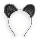 Mudd&reg; Floral Lace Cat Ear Headband, Black