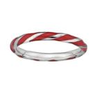 Stacks And Stones Sterling Silver Red Enamel Twist Stack Ring, Women's, Size: 8, Grey