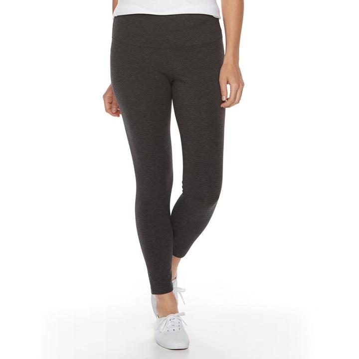 Petite Croft & Barrow&reg; Tummy Control Leggings, Women's, Size: Xs Petite, Dark Grey