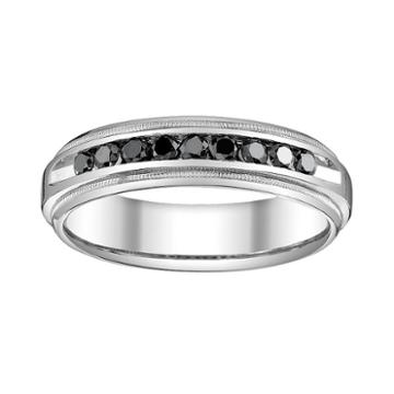 Platina 4 1/2-ct. T.w. Black Diamond Wedding Band - Men, Size: 8