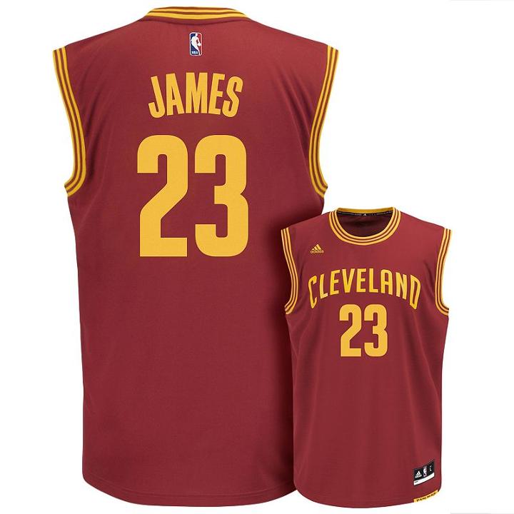 Men's Adidas Cleveland Cavaliers Lebron James Nba Replica Jersey, Size: Large, Red