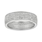 Silver On The Rocks Sterling Silver Cubic Zirconia Multirow Ring, Women's, White