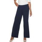Petite Dana Buchman Jacquard Mid-rise Pants, Women's, Size: L Petite, Blue (navy)