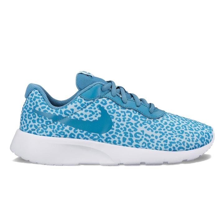 Nike Tanjun Print Grade School Girls' Athletic Shoes, Size: 5, Dark Blue
