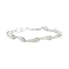 Lab-created Opal Sterling Silver Flip-flop Bracelet, Women's, Size: 7, White