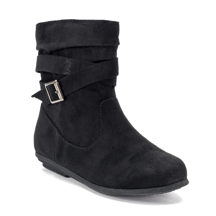 So&reg; Layne Girls' Ankle Boots, Size: 13, Black