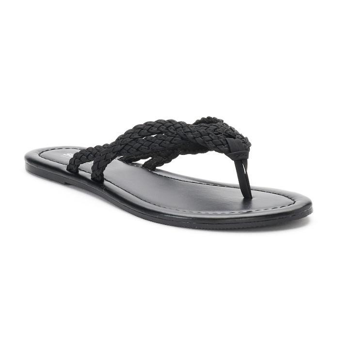 Women's Sonoma Goods For Life&trade; Braided Thong Sandals, Size: Medium, Black