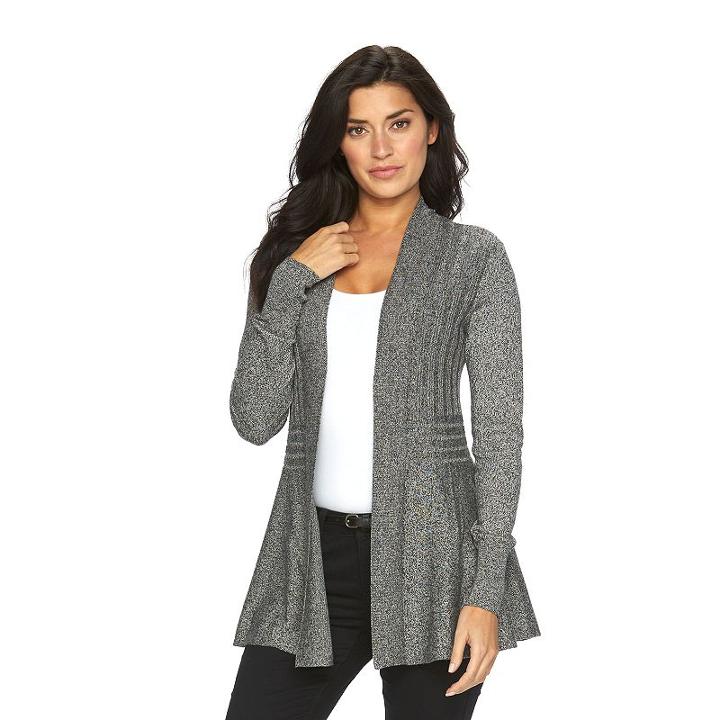 Women's Apt. 9&reg; Ribbed Cardigan, Size: Small, Oxford