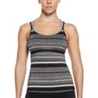 Women's Nike Filtered Striped Crossback Tankini Top, Size: Xl, Black