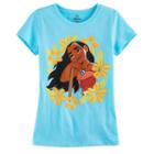 Disney's Moana Girls 7-16 Tropical Flowers Graphic Tee, Size: Medium, Med Blue
