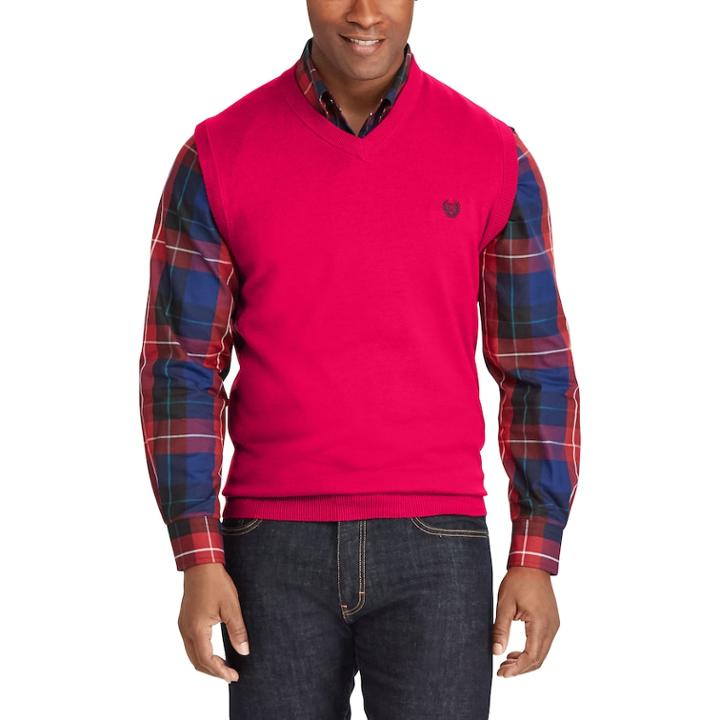 Big & Tall Chaps Classic-fit Sweater Vest, Men's, Size: 4xb, Pink