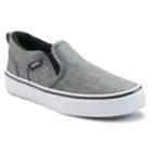 Vans Asher Boys' Checker Slip On Skate Shoes, Size: Medium (1), Black