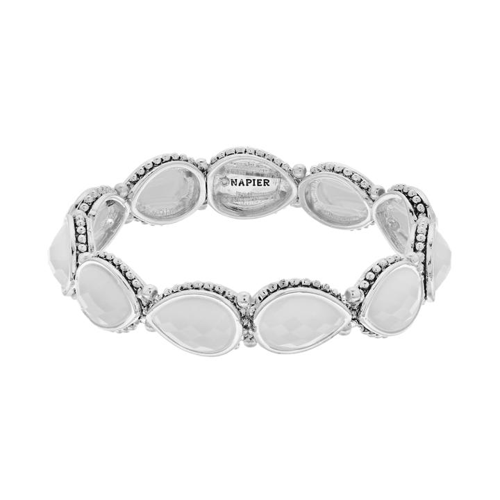 Napier Teardrop Link Stretch Bracelet, Women's, White