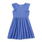 Girls 4-10 Jumping Beans&reg; Ruffle Flutter Solid Skater Dress, Girl's, Size: 7, Blue (navy)