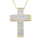 14k Gold 1 Carat T.w. Igl Certified Diamond Cross Pendant, Women's, Size: 18, White