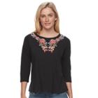 Petite Sonoma Goods For Life&trade; Embroidered Tee, Women's, Size: M Petite, Oxford