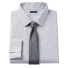 Men's Croft & Barrow&reg; Fitted Stretch-collar Dress Shirt And Patterned Tie Boxed Set, Size: Xl-36/37, White
