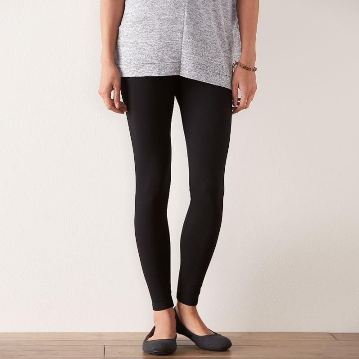 Petite Sonoma Goods For Life&trade; Solid Leggings, Women's, Size: Xs Petite, Black