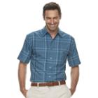 Men's Haggar Classic-fit Microfiber Easy-care Button-down Shirt, Size: Xxl, Red Overfl